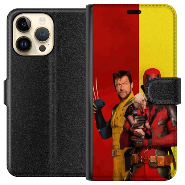 Apple iPhone 14 Pro Max Lompakkokotelo Deadpool & Wolverine