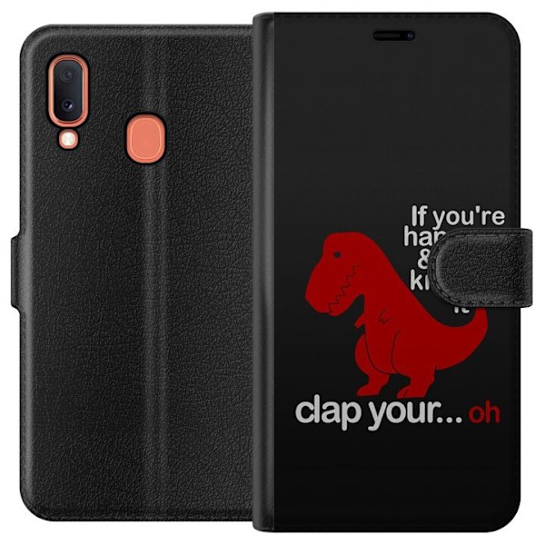 Samsung Galaxy A20e Tegnebogsetui Dinosaur