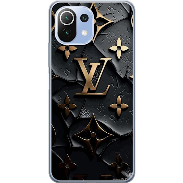 Xiaomi Mi 11 Lite Genomskinligt Skal Louis Vuitton Dark Mode Design Svart Lyx Stil Fashion Populärt Grafiskt Mönster Modeikon Lyxmärke