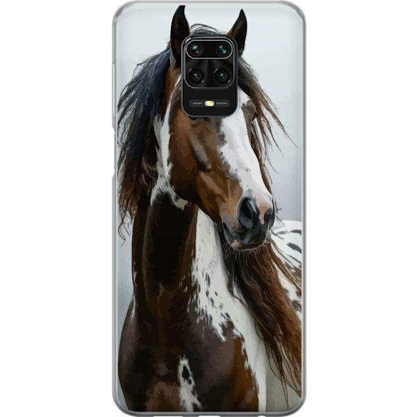 Xiaomi Redmi Note 9S Genomskinligt Skal Häst Djurmotiv Grafisk Design Natur Kraftfullt Motiv Populär Väggkonst Djurtema Ridning