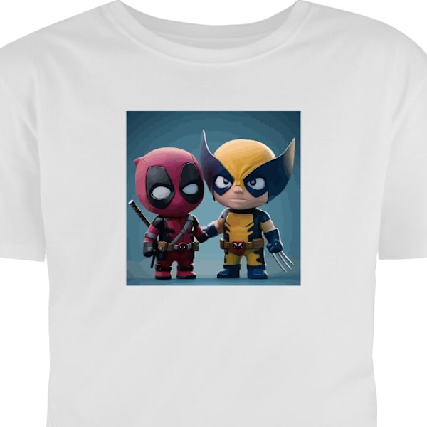 Barn-T-shirt | Bekväm T-shirt för Barn Deadpool & Wolverine vit 7-8 År