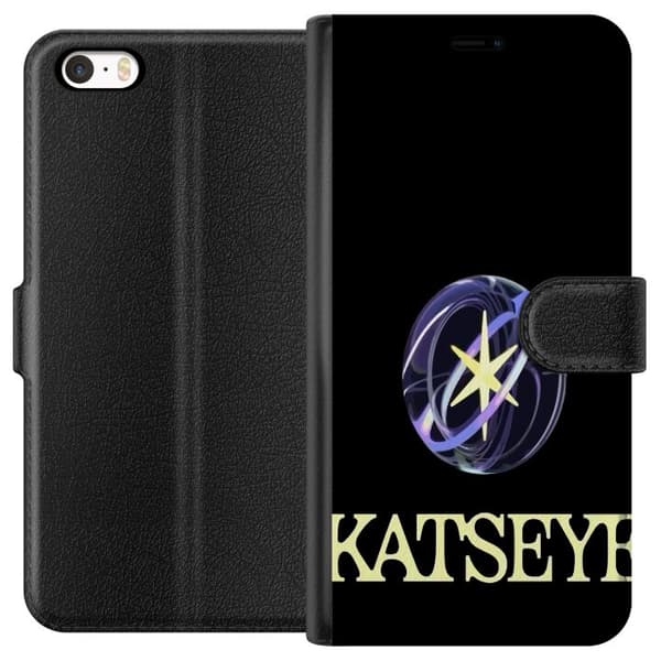 Kompatibelt Plånboksfodral till Apple iPhone 5s KATSEYE logotyp svart