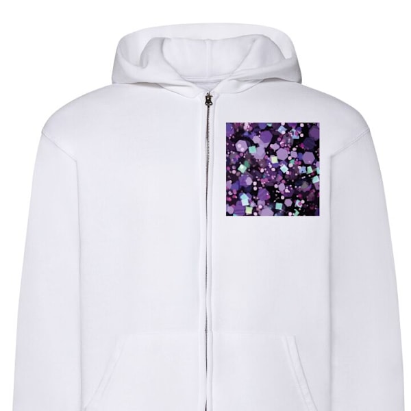 Zip-Hoodie | Huvtröja med Dragkedja för Vuxna Lila Glitter vit XL