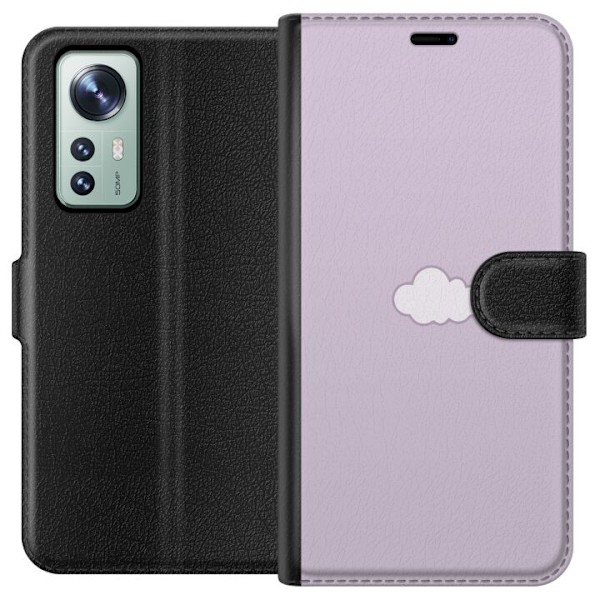 Xiaomi 12 Lompakkokotelo Lila Pilvi - minimalistinen pilvi lila taustalla
