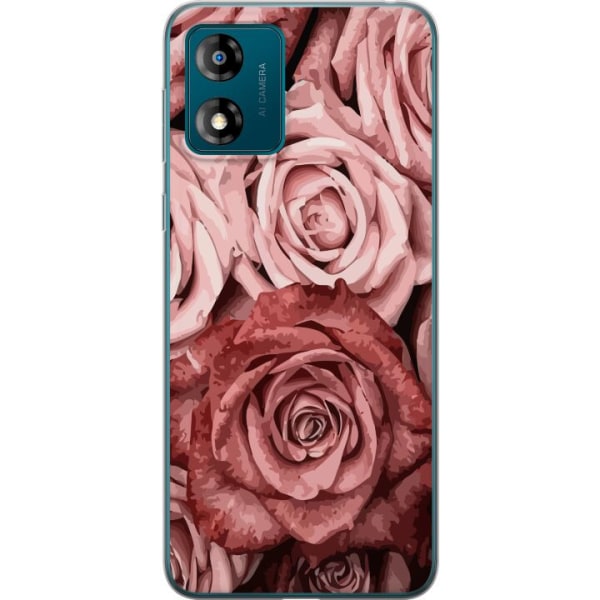 Motorola Moto E13 Läpinäkyvä kuori Ruusut