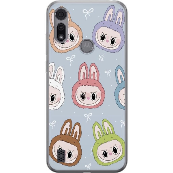 Motorola Moto E6i Gennemsigtig cover Pastel Labubu
