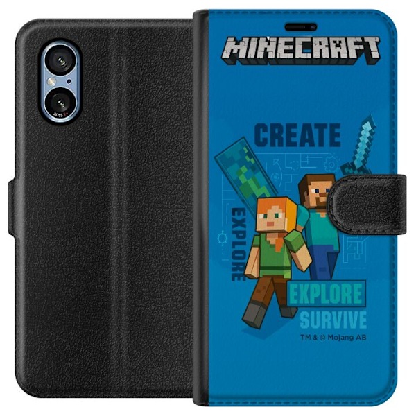 Sony Xperia 5 V Tegnebogsetui Minecraft Huler