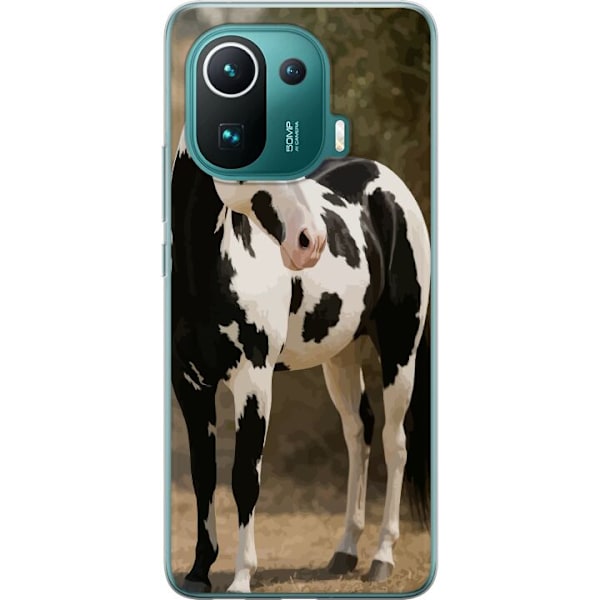Xiaomi Mi 11 Pro Genomskinligt Skal Vacker Häst – elegant illustration av hästmotiv