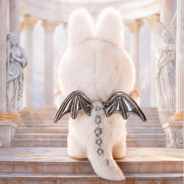 Labubu Zimomo Angel Pendant 17 cm Pop Mart Vinylfigur Blind Box | Designer Toy | Exklusiv Samlarfigur | Trendig Bag Charm | Heavenly Edition