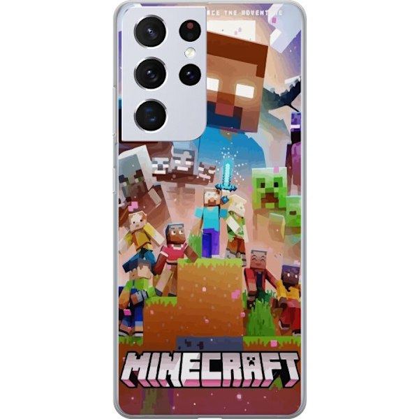 Samsung Galaxy S21 Ultra 5G Läpinäkyvä kuori Minecraft