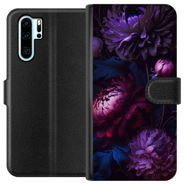 Kompatibelt Lommeboketui til Huawei P30 Pro Lilla Blomster