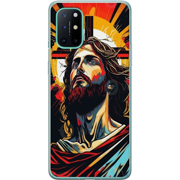 OnePlus 8T Läpinäkyvä kuori Jeesus ja Kortti - uskonnollinen motiivi syvällä symboliikalla