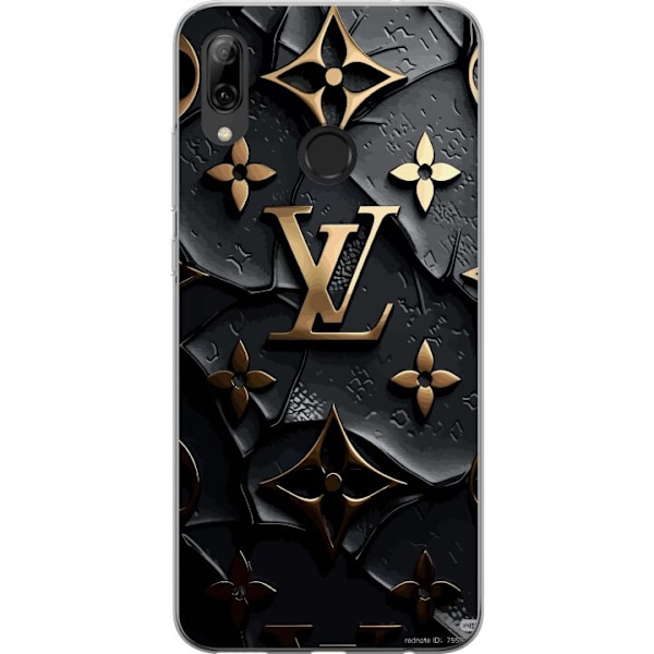 Huawei P smart 2019 Genomskinligt Skal Louis Vuitton Dark Mode Design Svart Lyx Stil Fashion Populärt Grafiskt Mönster Modeikon Lyxmärke