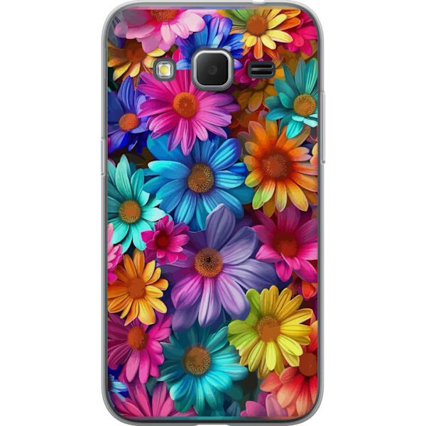 Samsung Galaxy Core Prime Genomskinligt Skal Gerbera Blommor Färgglad Dekor Blommotiv Populärt Heminredning Färg Rik Väggkonst Design