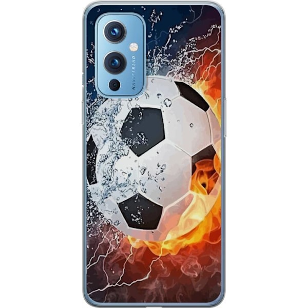 OnePlus 9 Genomskinligt Skal Fotboll Eld