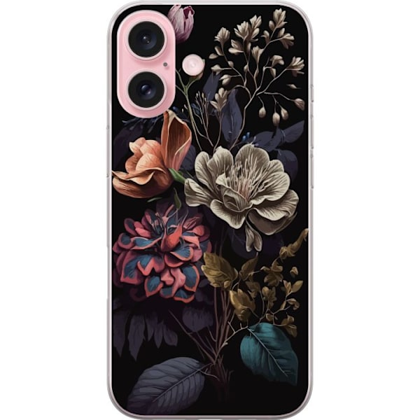 Apple iPhone 16 Gjennomsiktig deksel Blomster