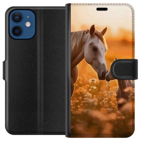 Kompatibel Tegnebogsetui til Apple iPhone 12 Heste