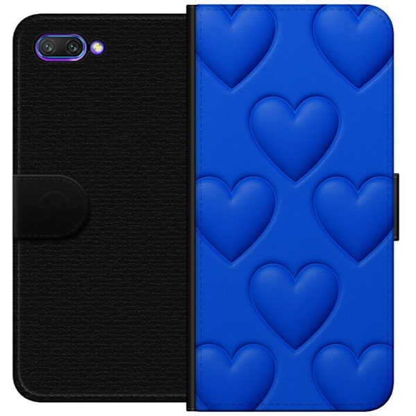 Honor 10 Tegnebogsetui Blå Hjerter