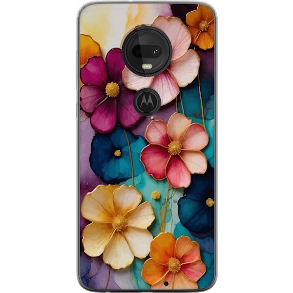 Motorola Moto G7 Gennemsigtig cover Blomster Farver