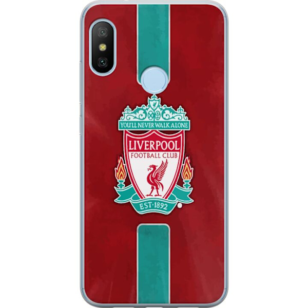 Xiaomi Mi A2 Lite Läpinäkyvä kuori Liverpool FC - Klassinen jalkapallourheilu Punaisena