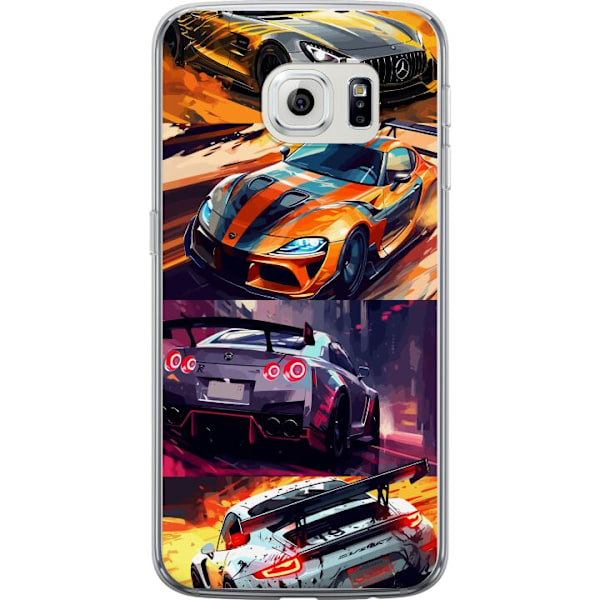 Samsung Galaxy S6 edge Genomskinligt Skal Rally Fever – fartfyllt motiv med rallybilar