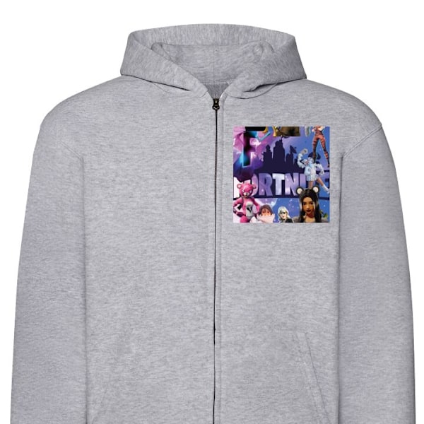 Zip-Hoodie | Hættetrøje med Lynlås til Voksne Fortnite grå L