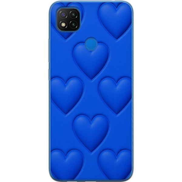 Xiaomi Redmi 9C NFC Läpinäkyvä kuori Siniset Sydämet