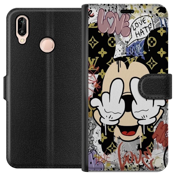 Huawei P20 lite Tegnebogsetui Mickey Mouse