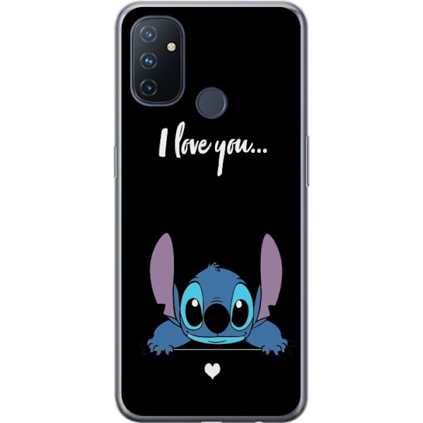 OnePlus Nord N100 Läpinäkyvä kuori Stitch Minä Rakastan Si