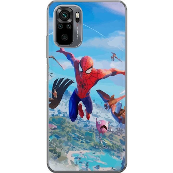 Xiaomi Redmi Note 10 Gennemsigtig cover Fortnite Spiderman