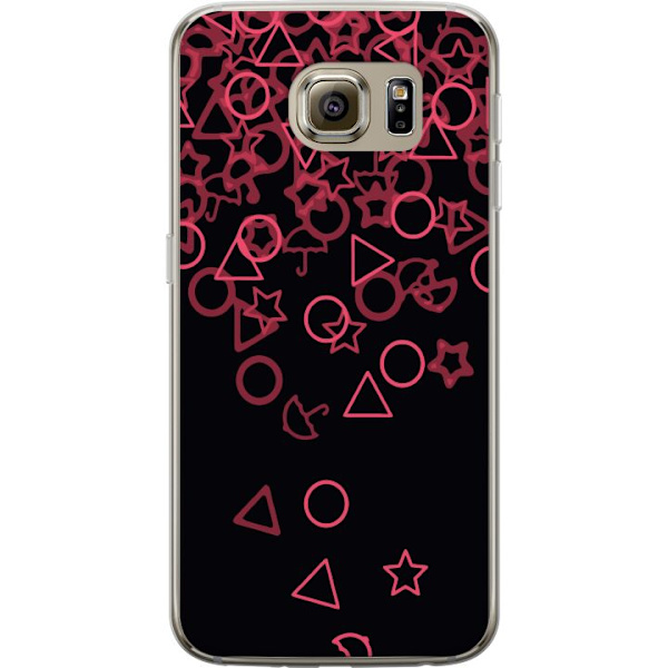 Samsung Galaxy S6 Genomskinligt Skal Squid Game Ikoner Serie Design Populärt TV Spel Ikoner Grafiskt Motiv Asiatisk Trend Dramaserie