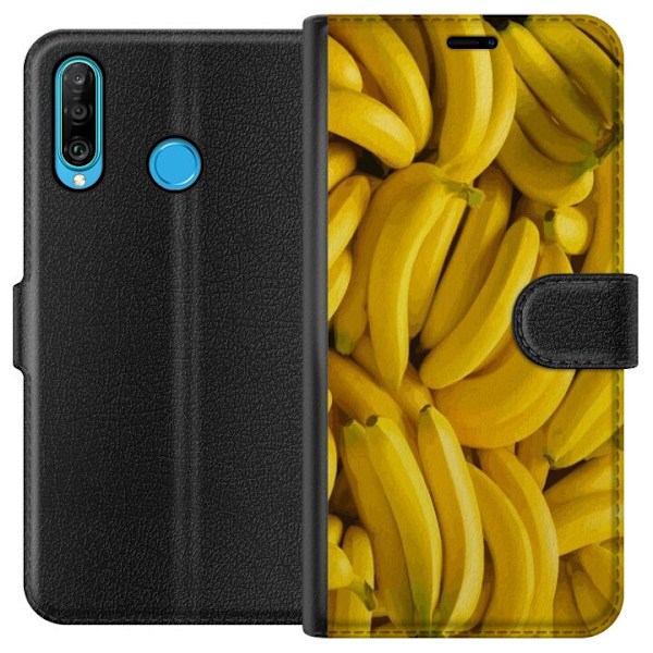 Huawei P30 lite Plånboksfodral Banana Pattern – lekfullt m