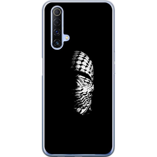 Realme X50 5G Läpinäkyvä kuori Keffiyeh-kuviointi - klassinen palestiinalainen mustavalkoinen shaali, jolla on kulttuurinen merkitys