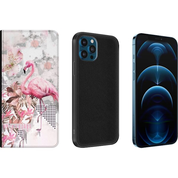 Apple iPhone 12 Pro Lompakkokotelo Flamingo