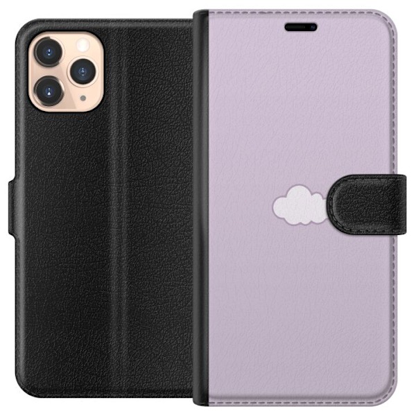 Apple iPhone 11 Pro Plånboksfodral Lila Moln – minimalistiskt moln på lila bakgrund