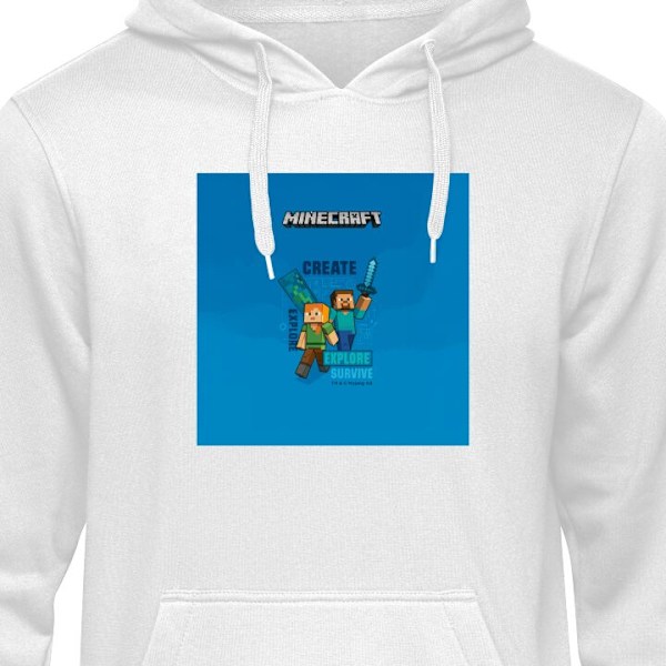 Barn-Hoodie | Mjuk Huvtröja för Barn Minecraft Caves vit 5-6 År