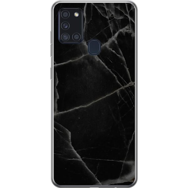 Samsung Galaxy A21s Genomskinligt Skal Svart marmor