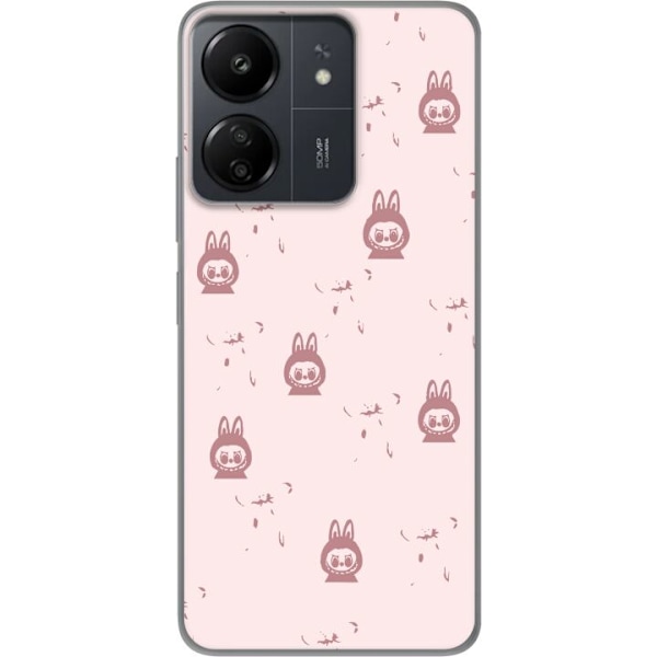 Xiaomi Redmi 13C Läpinäkyvä kuori Labubu Neon Pop - Neonvärinen pop art hirviö