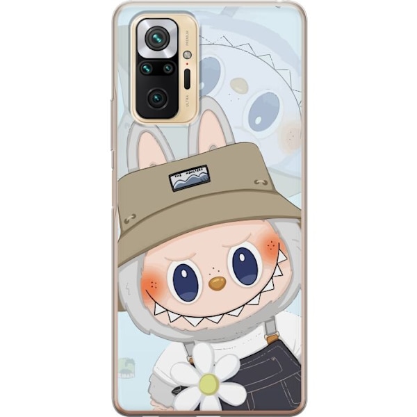 Xiaomi Redmi Note 10 Pro Genomskinligt Skal Labubu med hatt – Pop Mart-figur Mr. Butcher i retro stil med karaktär