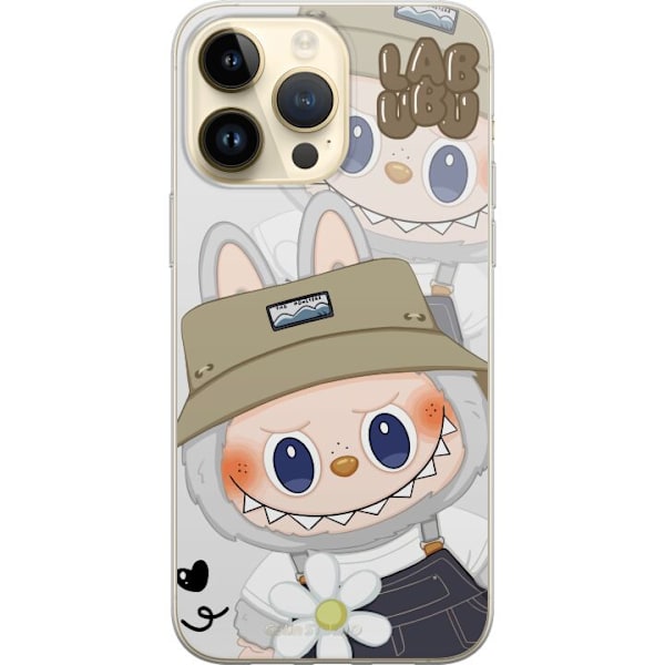 Apple iPhone 15 Pro Max Gennemsigtig cover Labubu Minimal Mood - Enkel og stilren monsterdesign
