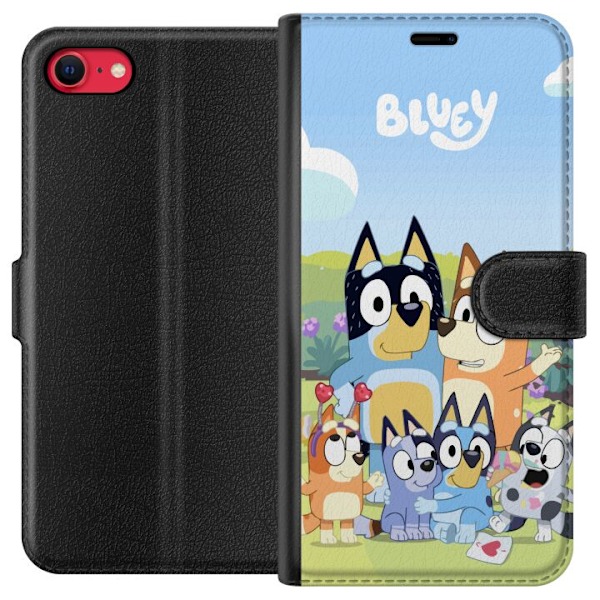 Apple iPhone 7 Plånboksfodral Bluey mobilskal med hela familjen i färgglad design