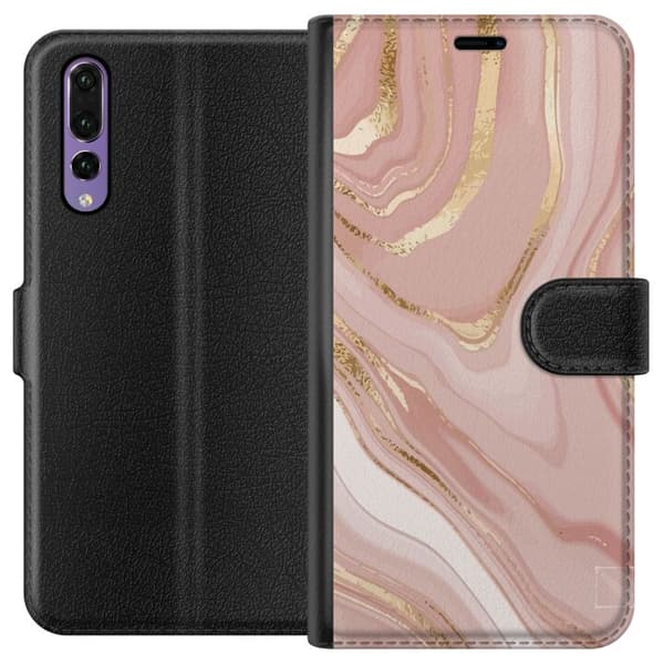 Kompatibelt Plånboksfodral till Huawei P20 Pro Marmor Rosa