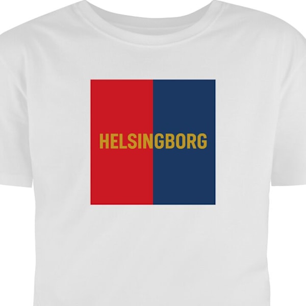 Barn-T-shirt | Bekväm T-shirt för Barn Helsingborg – fotbo vit 7-8 År