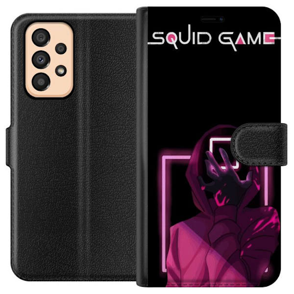 Samsung Galaxy A33 5G Plånboksfodral Squid Game Tema Populär Serie Motiv Grafiskt Ikoniskt Design Asiatisk Popkultur Spänning Drama