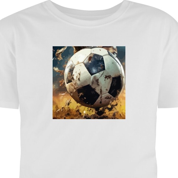 Børne T-shirt | Behagelig T-shirt til Børn Fodbold hvid 1-2 År