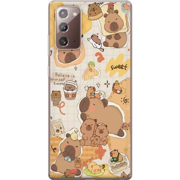 Samsung Galaxy Note20 Läpinäkyvä kuori Kawaii capybara mobilskal med gulliga djurmotiv