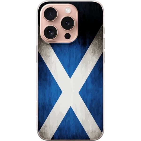 Kompatibelt Mobildeksel til Apple iPhone 16 Pro Skottlands flagg med grunge effekt og blå hvit design blå