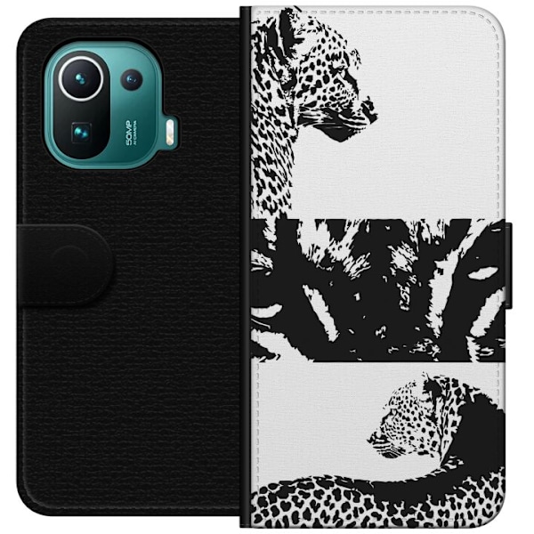 Xiaomi Mi 11 Pro Lompakkokotelo Leopard Faces