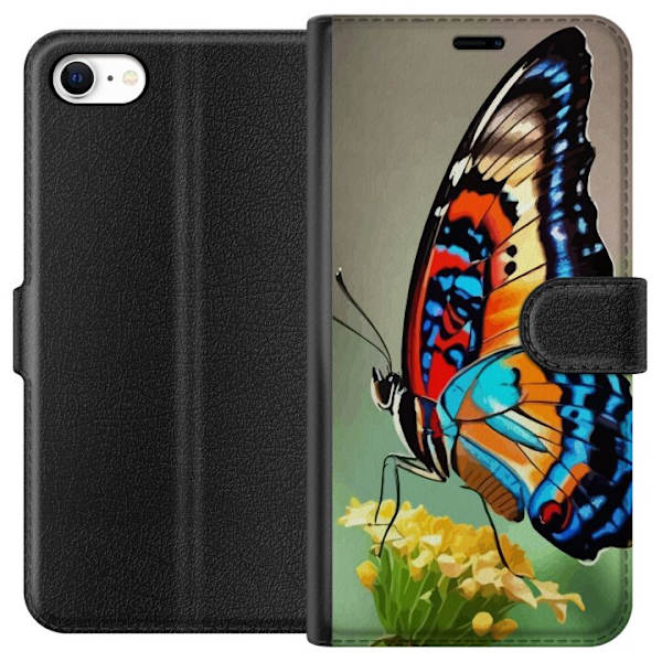 Apple iPhone 6 Plånboksfodral Fjäril Natur Sommar Motiv Vingar Färgstark Design Populär Dekor Grafiskt Exotiskt Tema