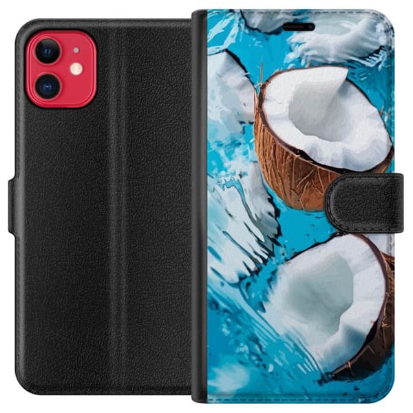 Kompatibel Tegnebogsetui til Apple iPhone 11 Kokosnødder Pool Sommer Hav Strand